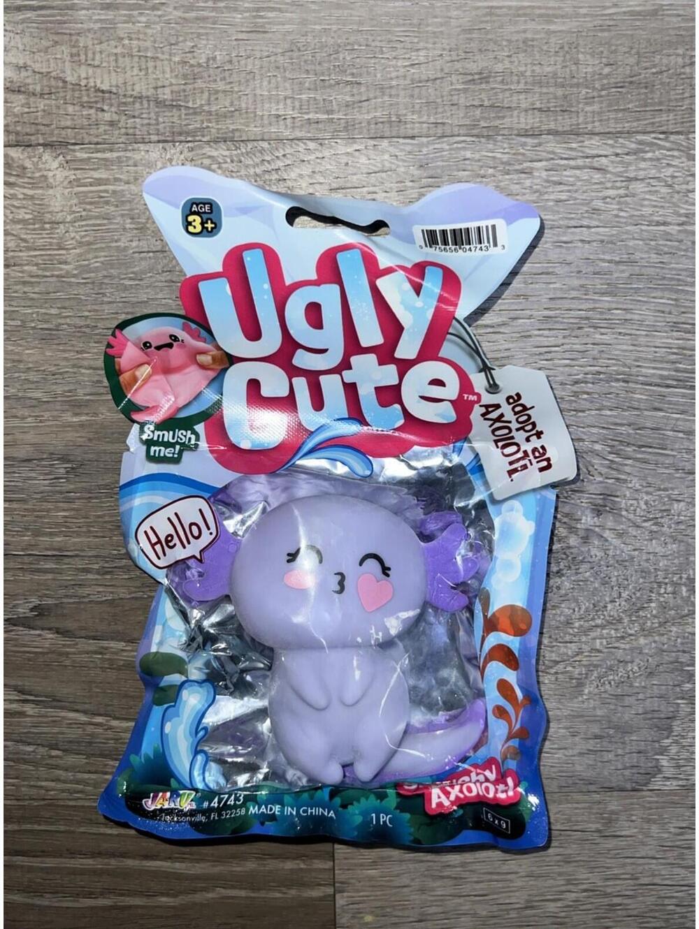 Smush Me Ugly Cute Adopt an Axolotl Tactile Squeeze Toy Purple/Pink